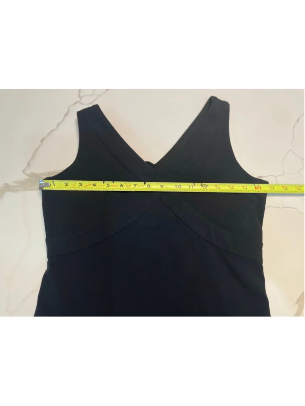 Lululemon Black V-Neck Babydoll Tank Top 10 Shelf Bra Workout Athletic Y2K - Picture 5 of 6